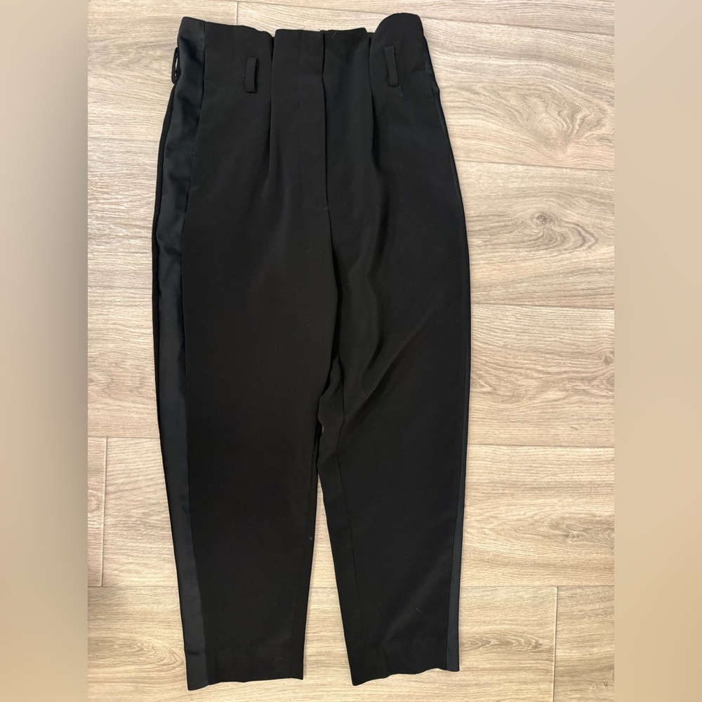 H&M High Waist Tuxedo Trim Black Dress Pants Women’s Size 0